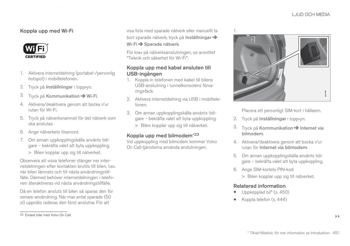 Volvo XC90 II 2 instruktionsbok / page 453