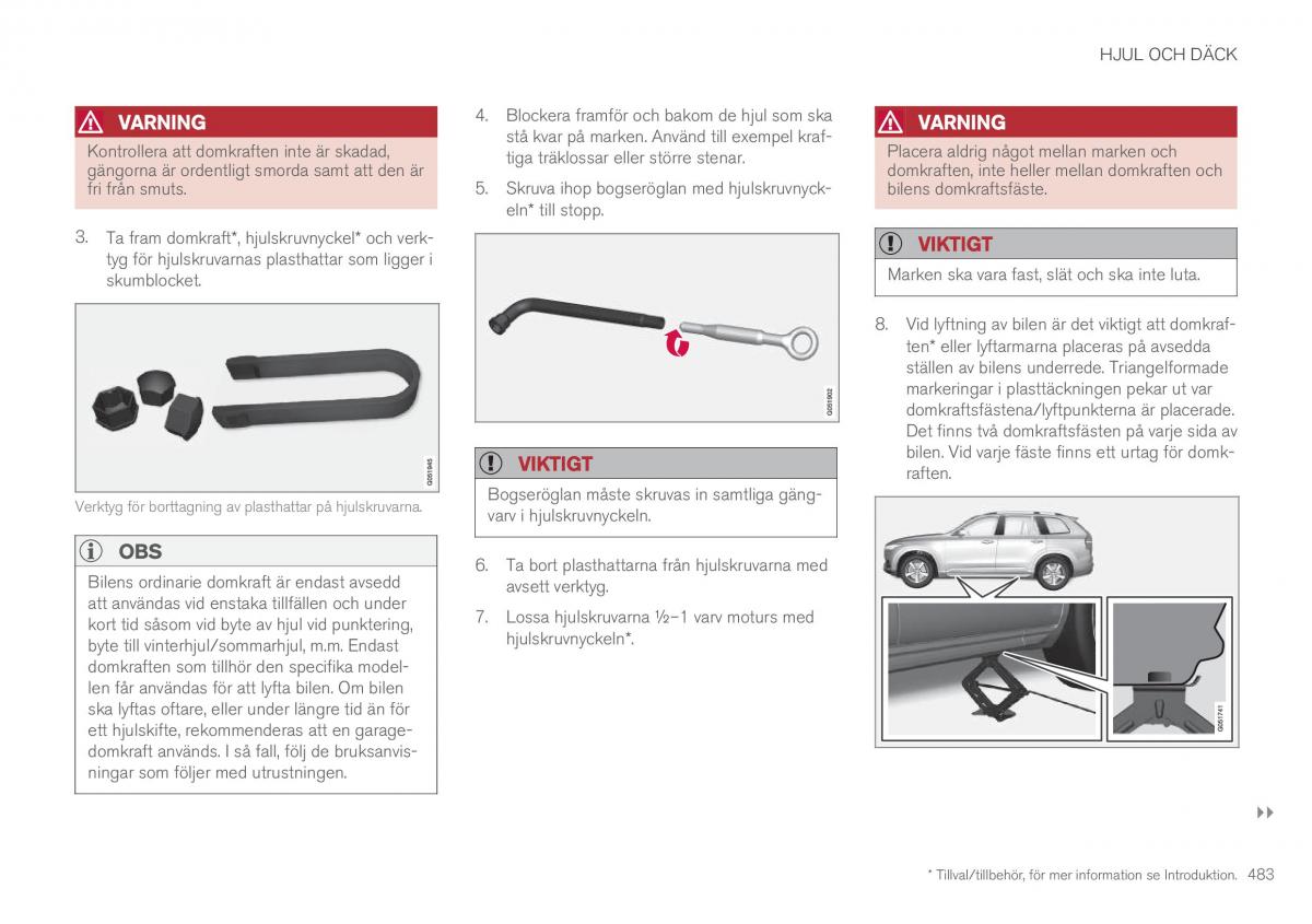 Volvo XC90 II 2 instruktionsbok / page 485