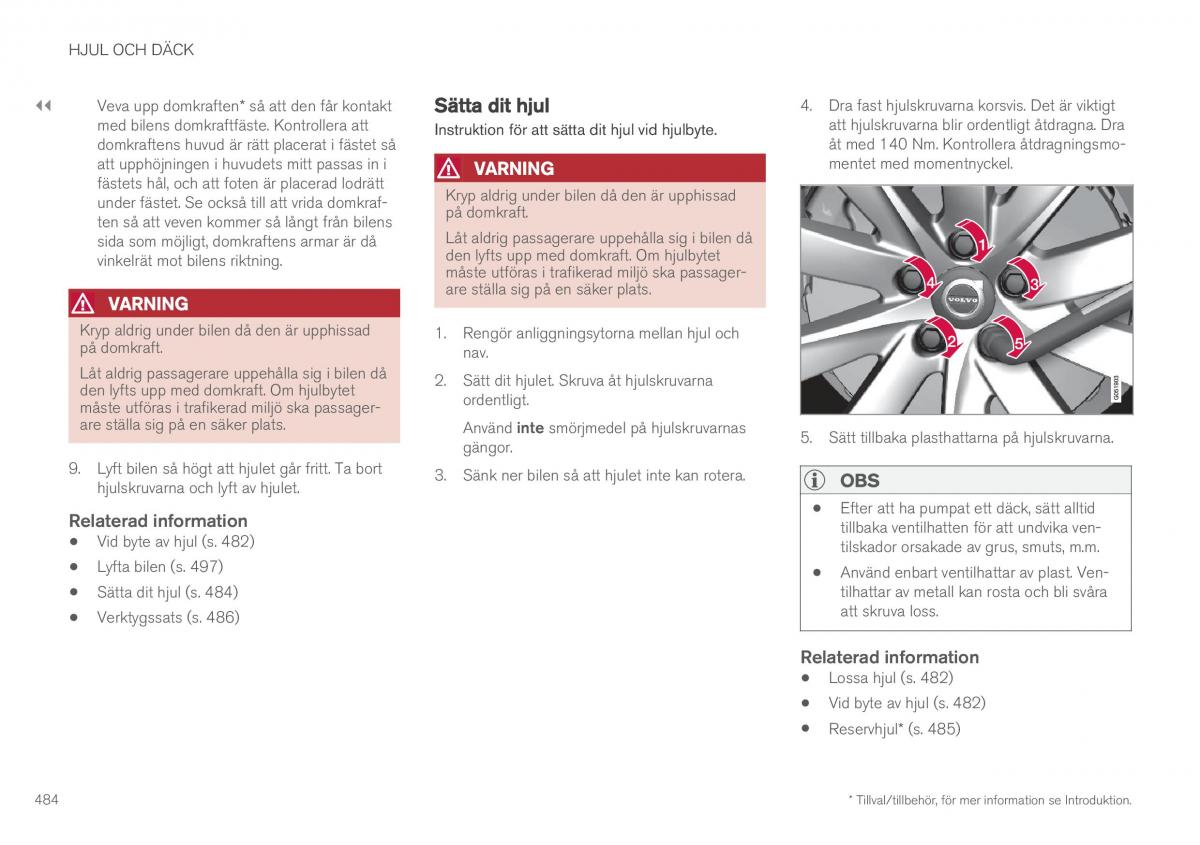 Volvo XC90 II 2 instruktionsbok / page 486