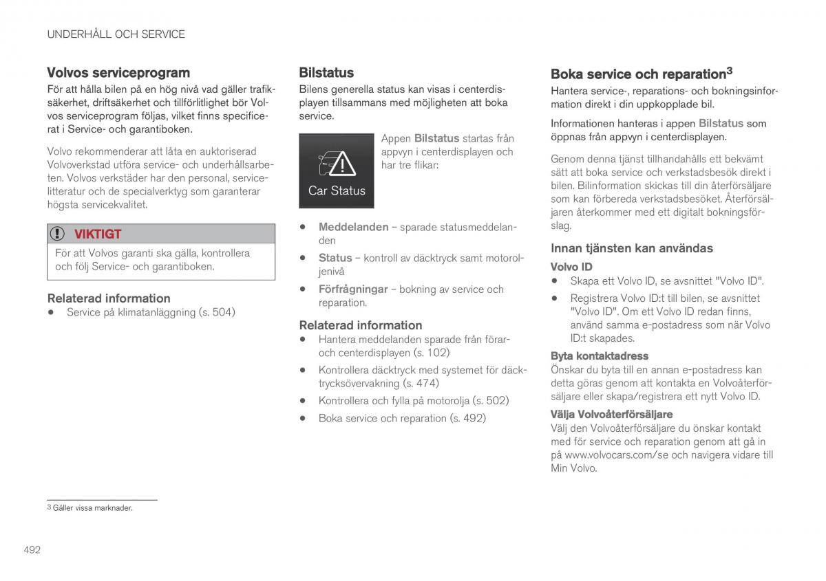 Volvo XC90 II 2 instruktionsbok / page 494