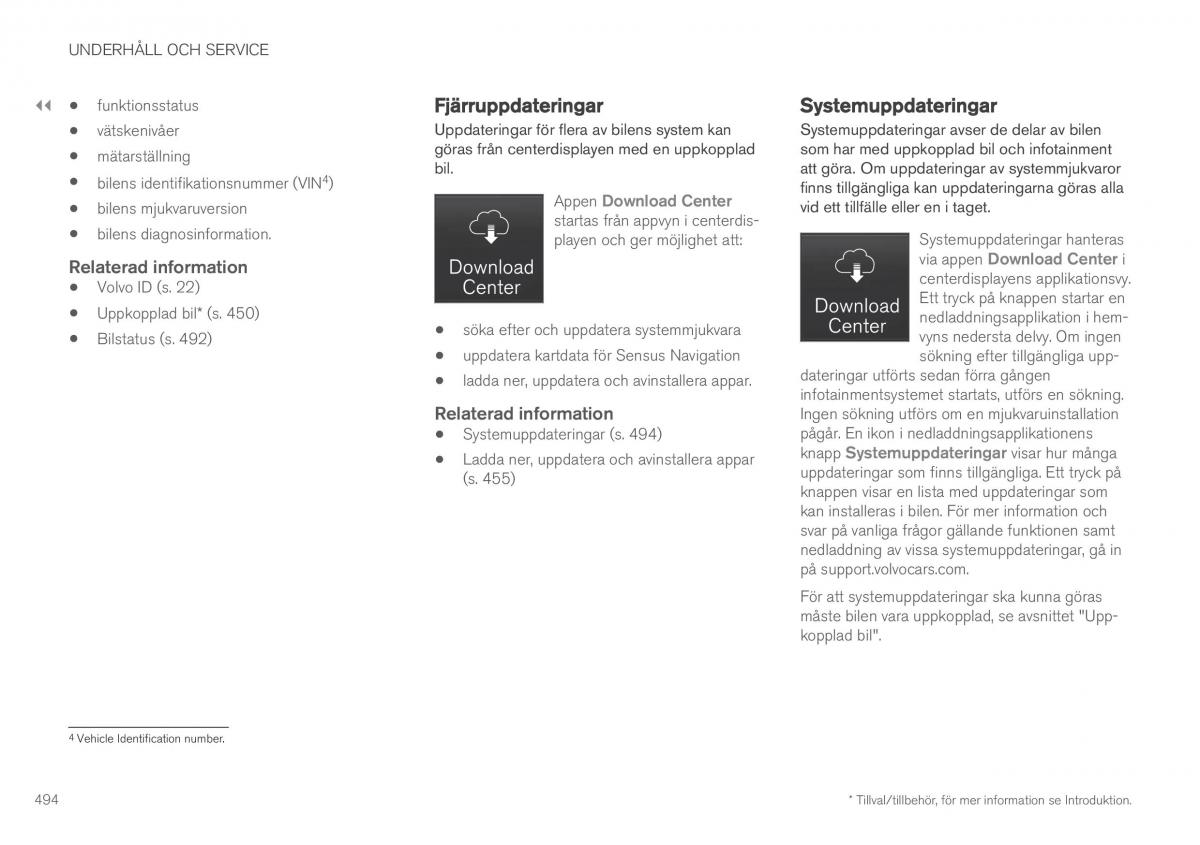 Volvo XC90 II 2 instruktionsbok / page 496