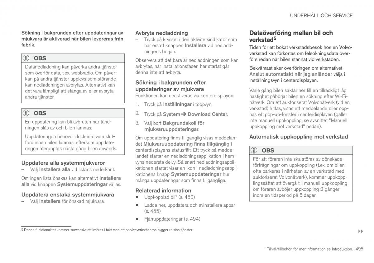 Volvo XC90 II 2 instruktionsbok / page 497