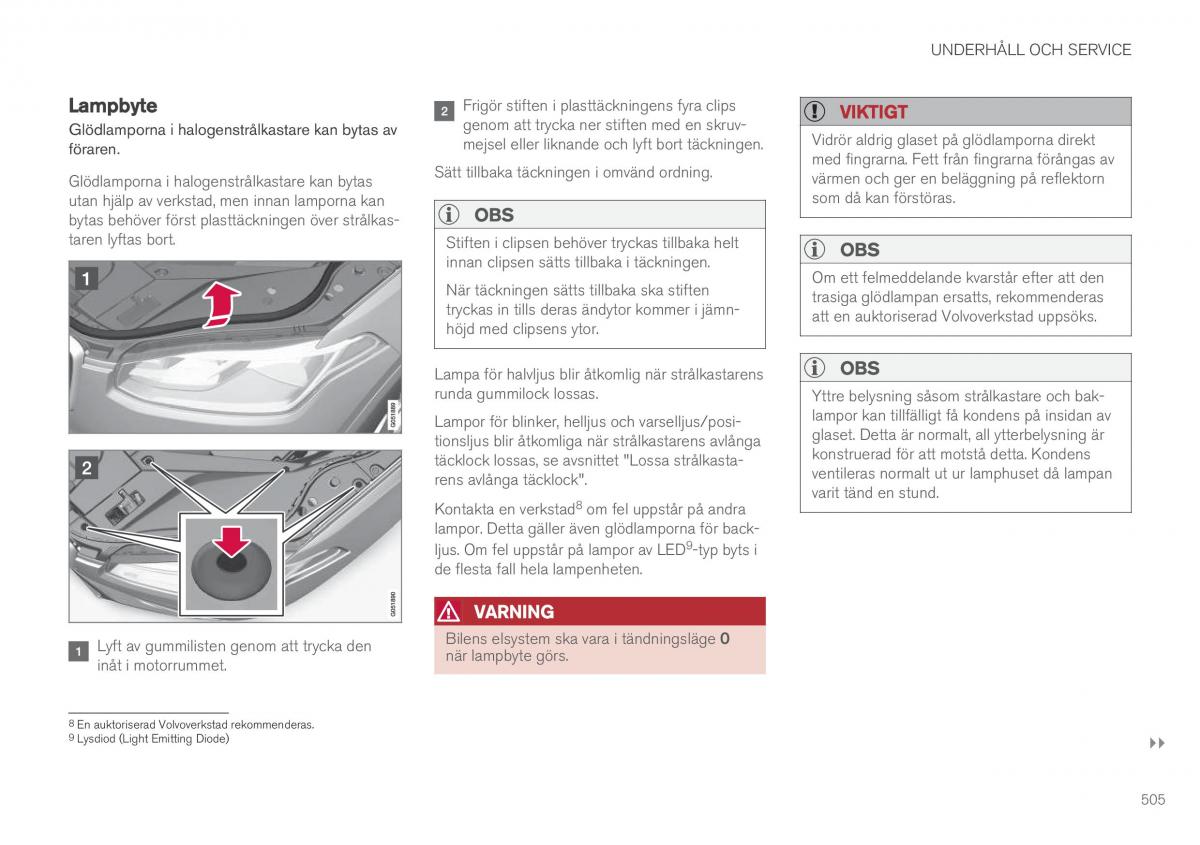 Volvo XC90 II 2 instruktionsbok / page 507