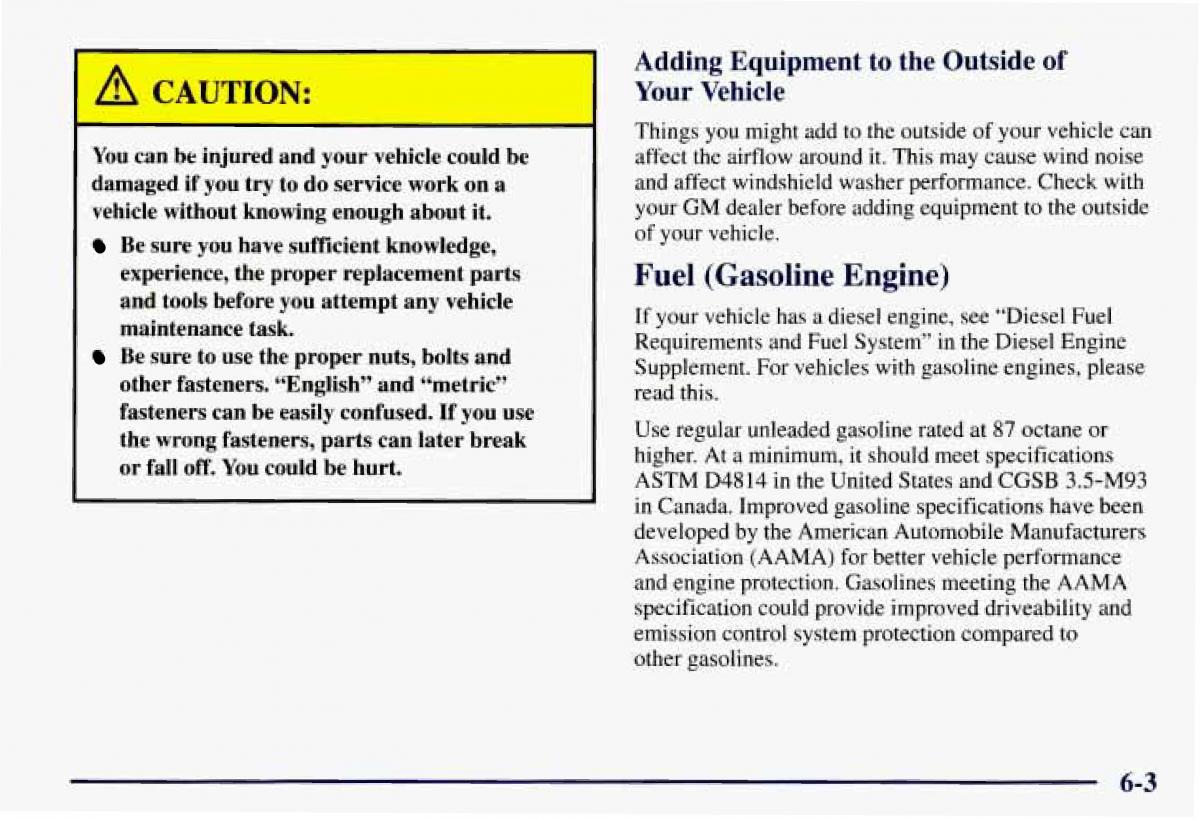 Chevrolet GMC Suburban VIII 8 owners manual / page 282