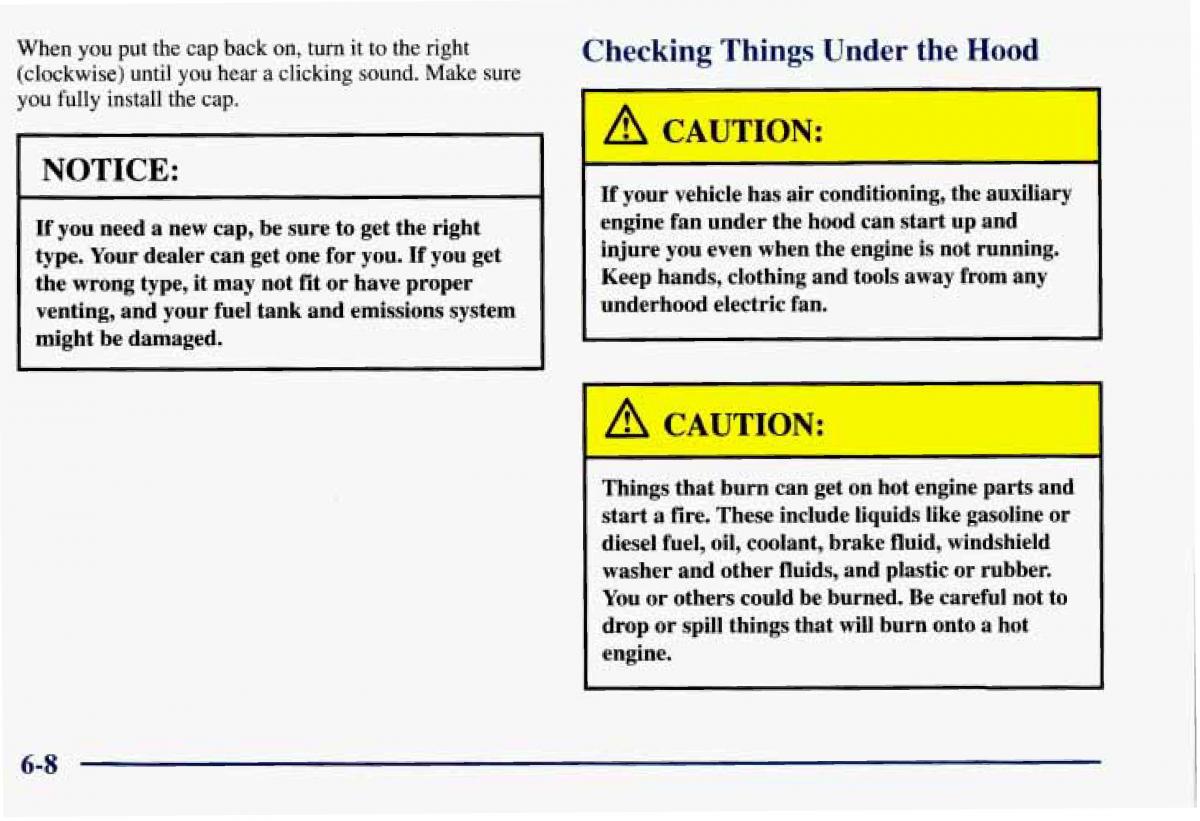 Chevrolet GMC Suburban VIII 8 owners manual / page 287