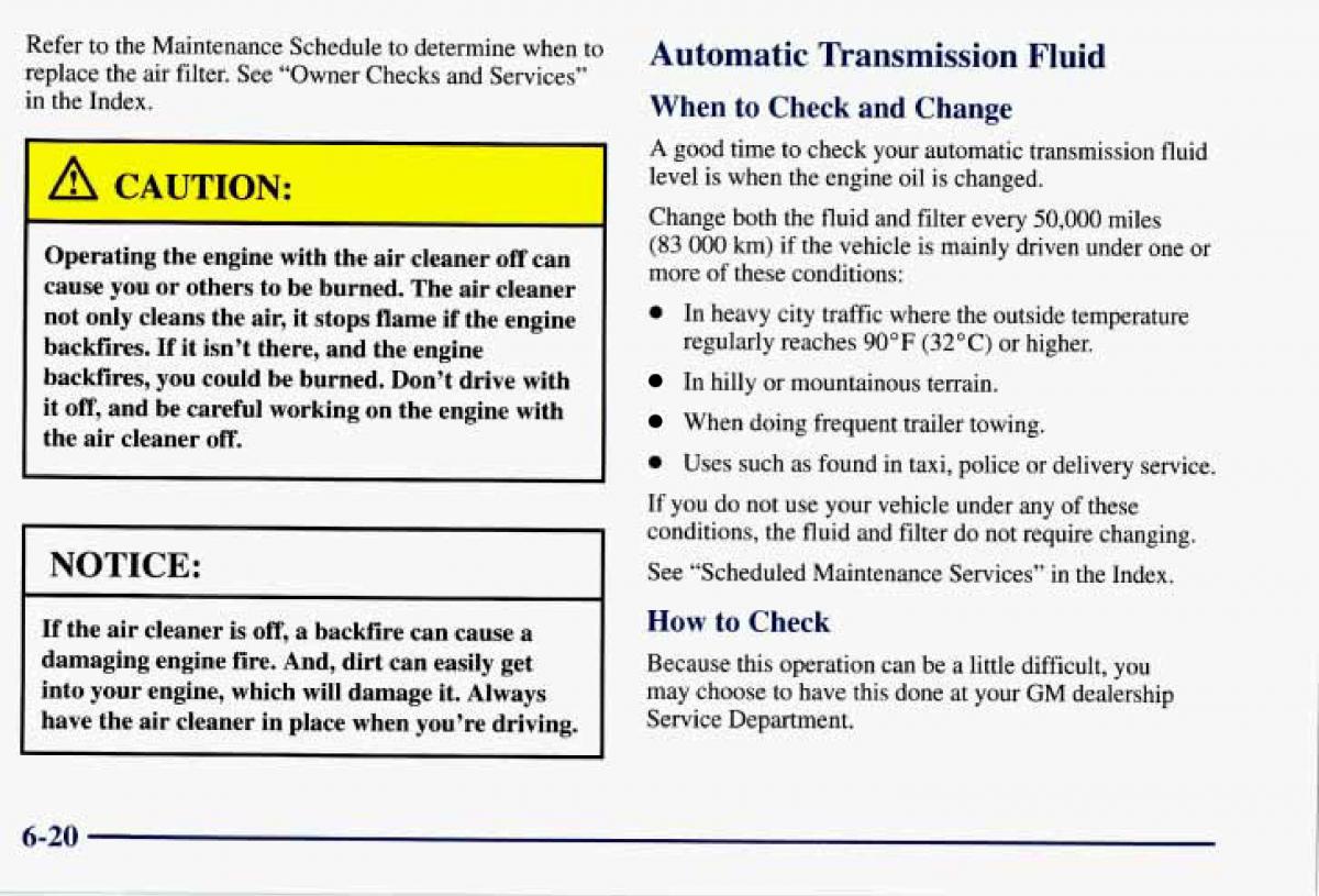 Chevrolet GMC Suburban VIII 8 owners manual / page 299