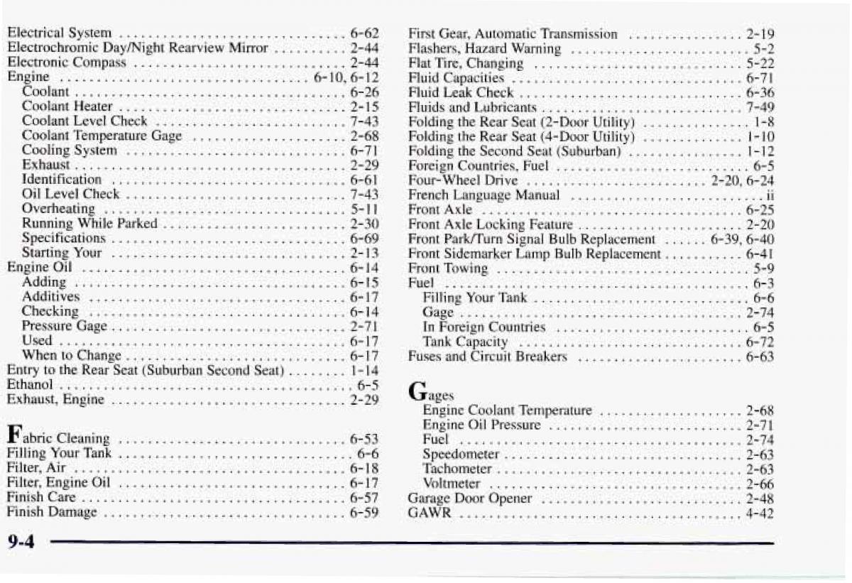 Chevrolet GMC Suburban VIII 8 owners manual / page 425