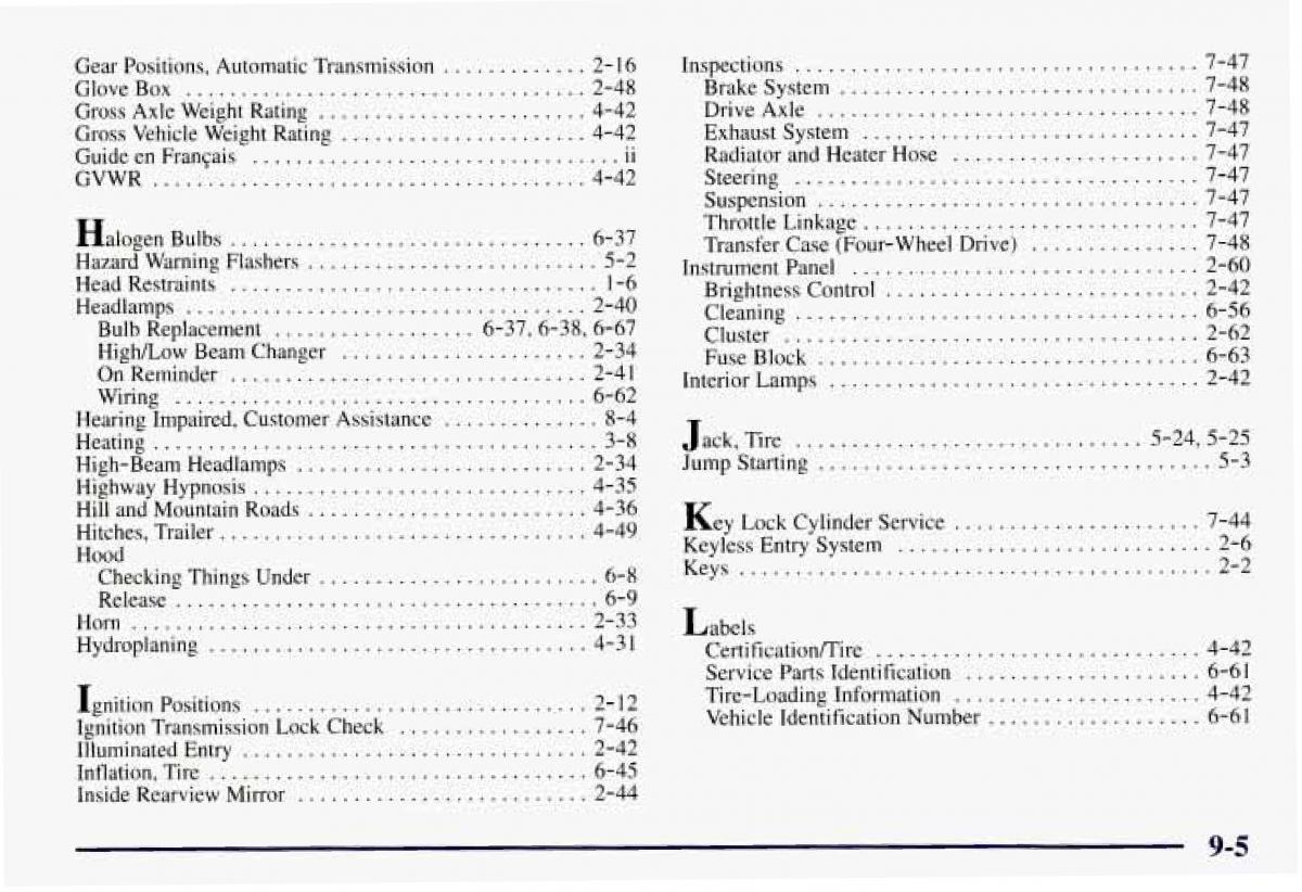 Chevrolet GMC Suburban VIII 8 owners manual / page 426