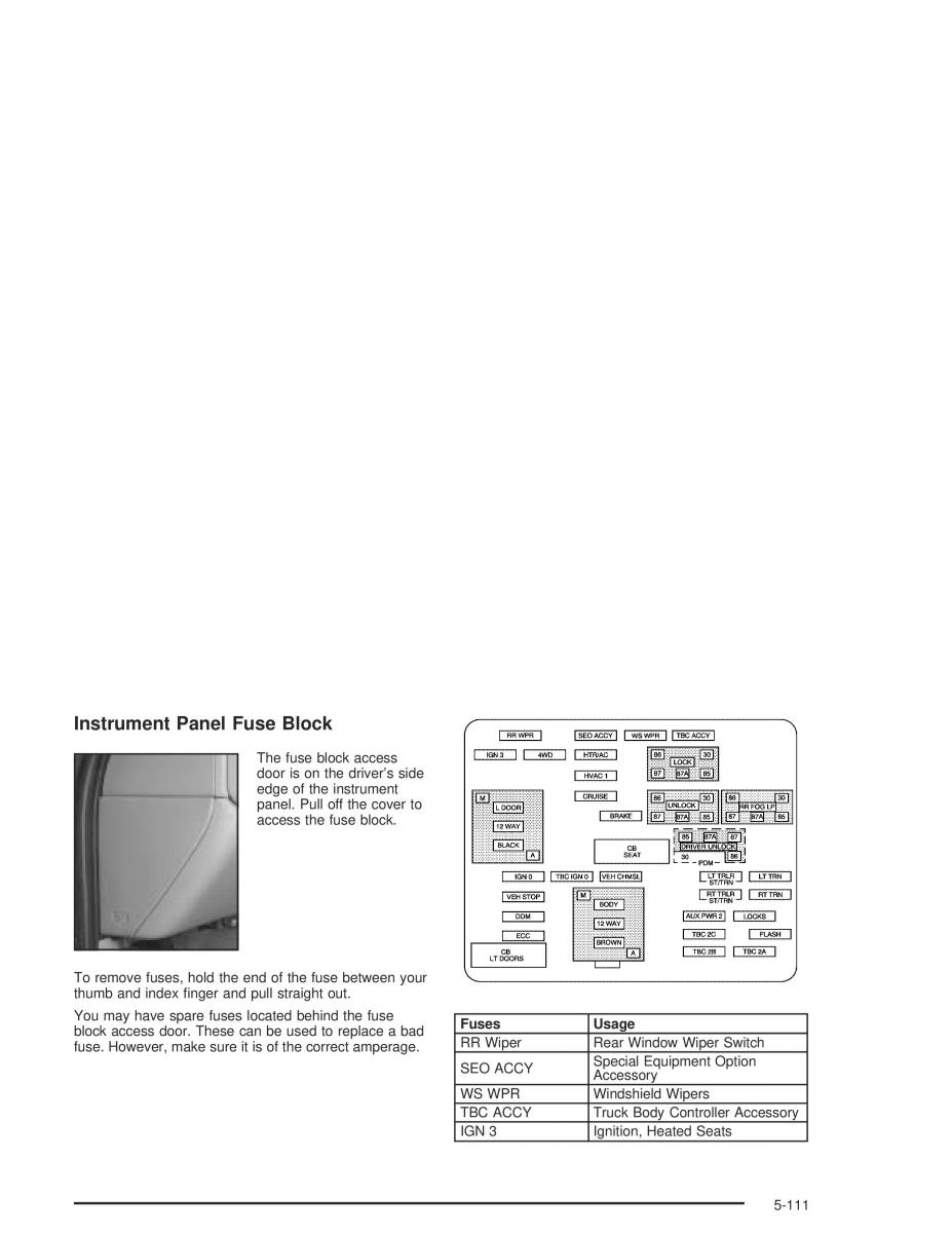 Chevrolet GMC Suburban IX 9 owners manual / page 497