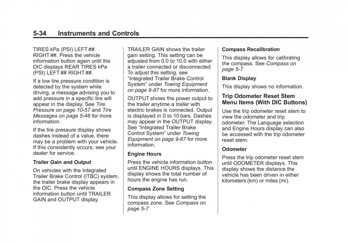 Chevrolet GMC Suburban X 10 owners manual / page 182