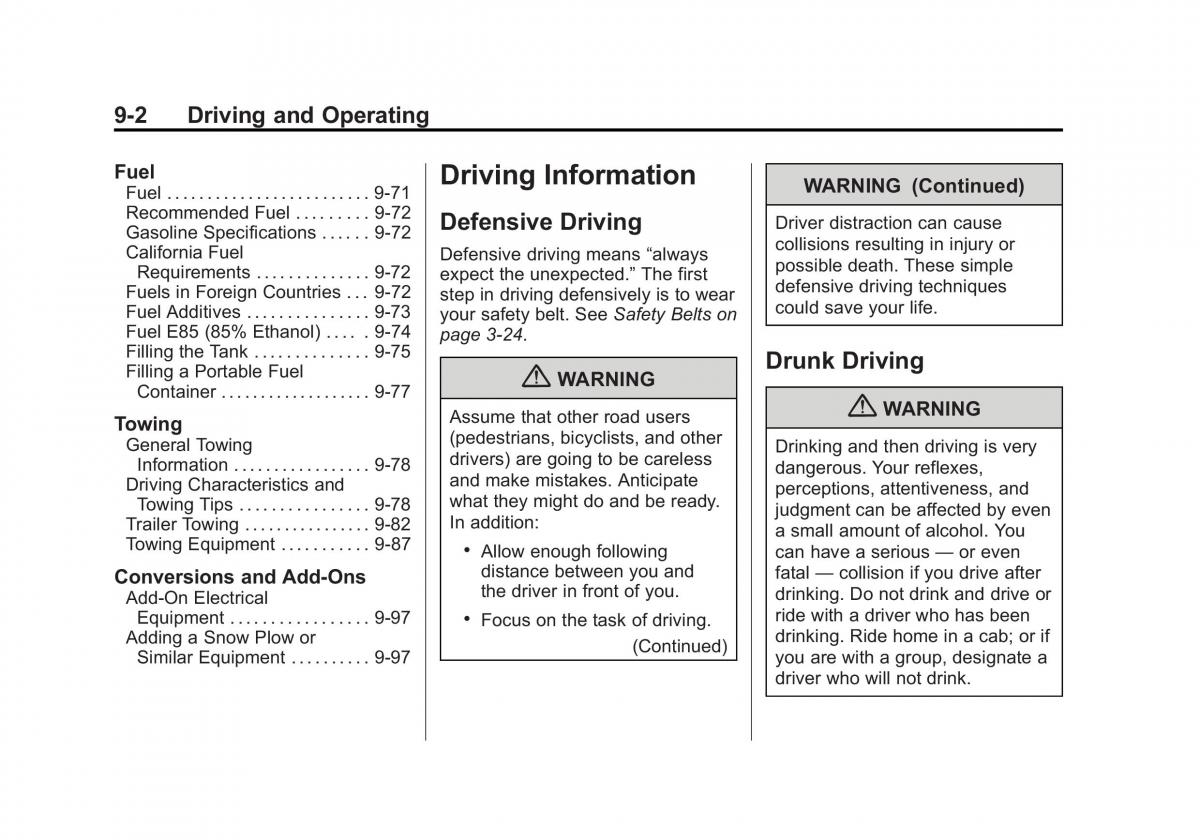 Chevrolet GMC Suburban X 10 owners manual / page 290