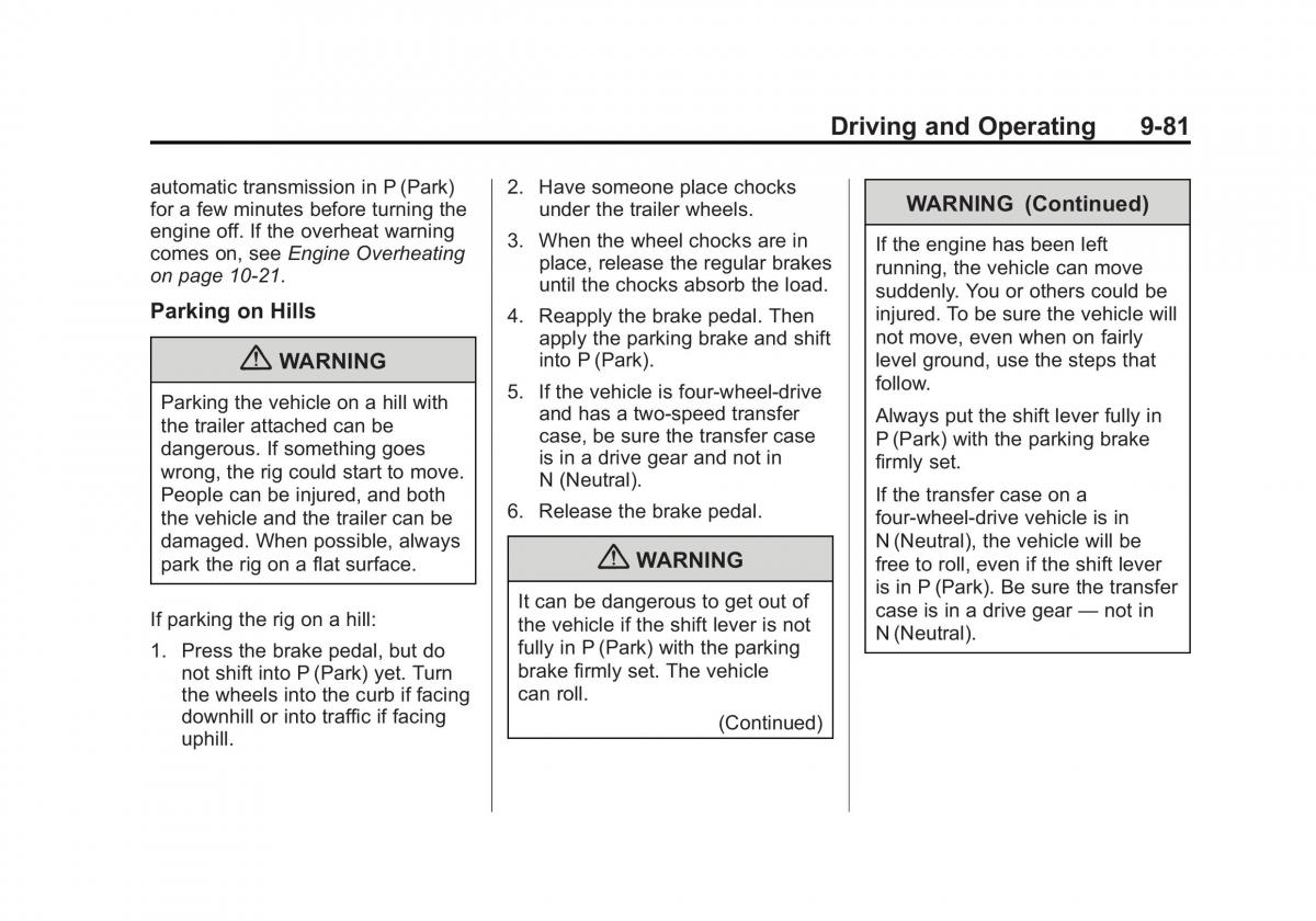 Chevrolet GMC Suburban X 10 owners manual / page 369