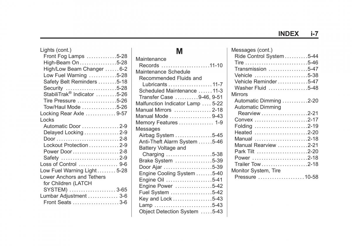 Chevrolet GMC Suburban X 10 owners manual / page 537