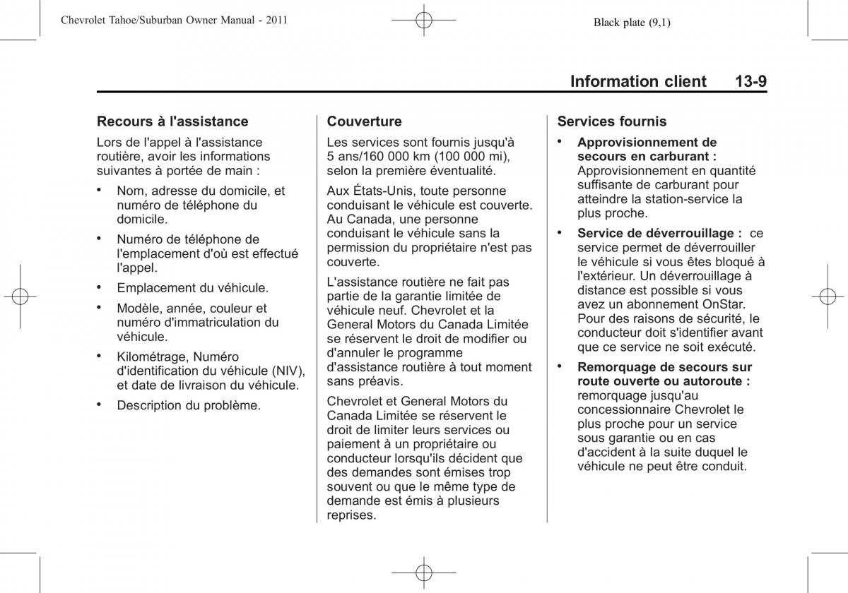 Chevrolet GMC Suburban X 10 manuel du proprietaire / page 567