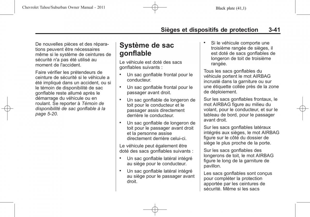 Chevrolet GMC Suburban X 10 manuel du proprietaire / page 107