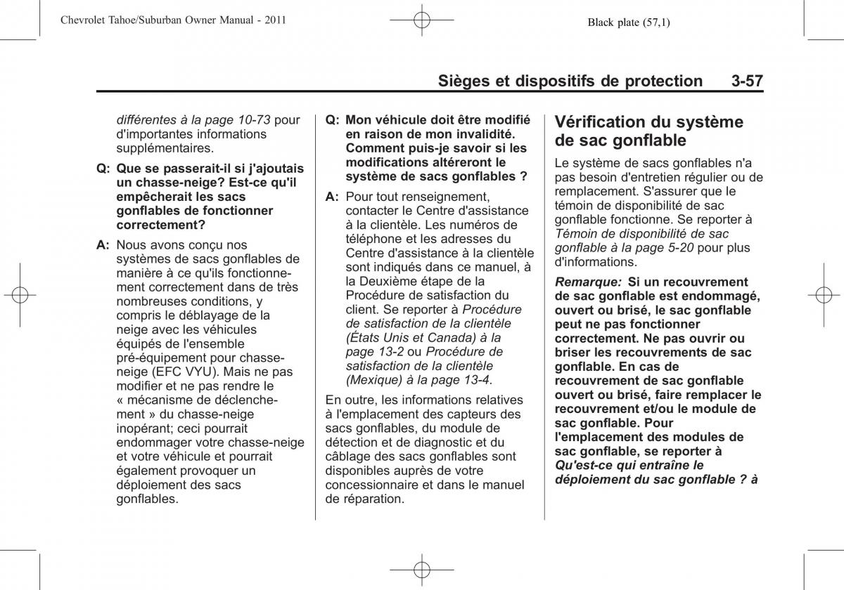 Chevrolet GMC Suburban X 10 manuel du proprietaire / page 123