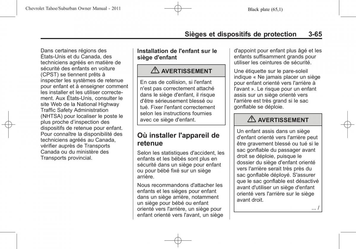 Chevrolet GMC Suburban X 10 manuel du proprietaire / page 131