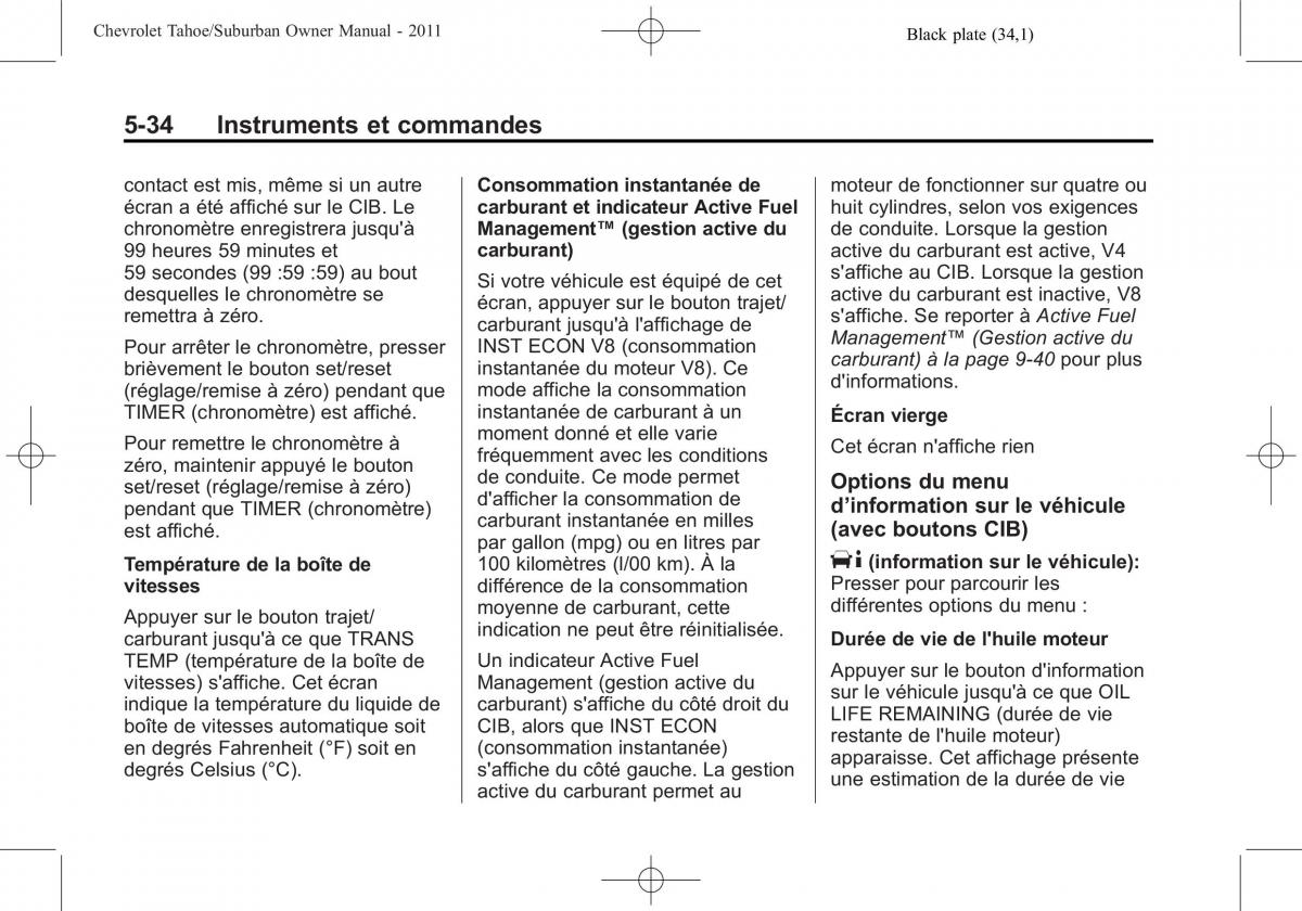 Chevrolet GMC Suburban X 10 manuel du proprietaire / page 188