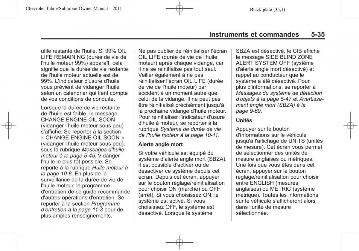 Chevrolet GMC Suburban X 10 manuel du proprietaire / page 189