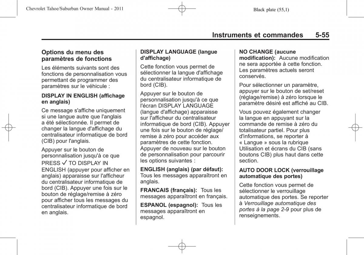 Chevrolet GMC Suburban X 10 manuel du proprietaire / page 209