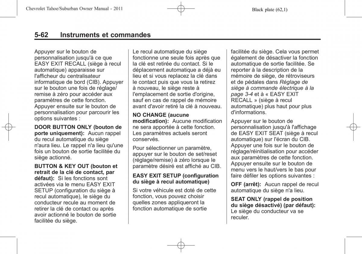 Chevrolet GMC Suburban X 10 manuel du proprietaire / page 216