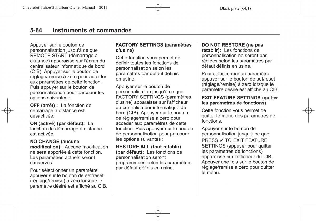 Chevrolet GMC Suburban X 10 manuel du proprietaire / page 218