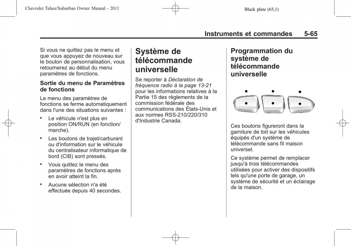 Chevrolet GMC Suburban X 10 manuel du proprietaire / page 219