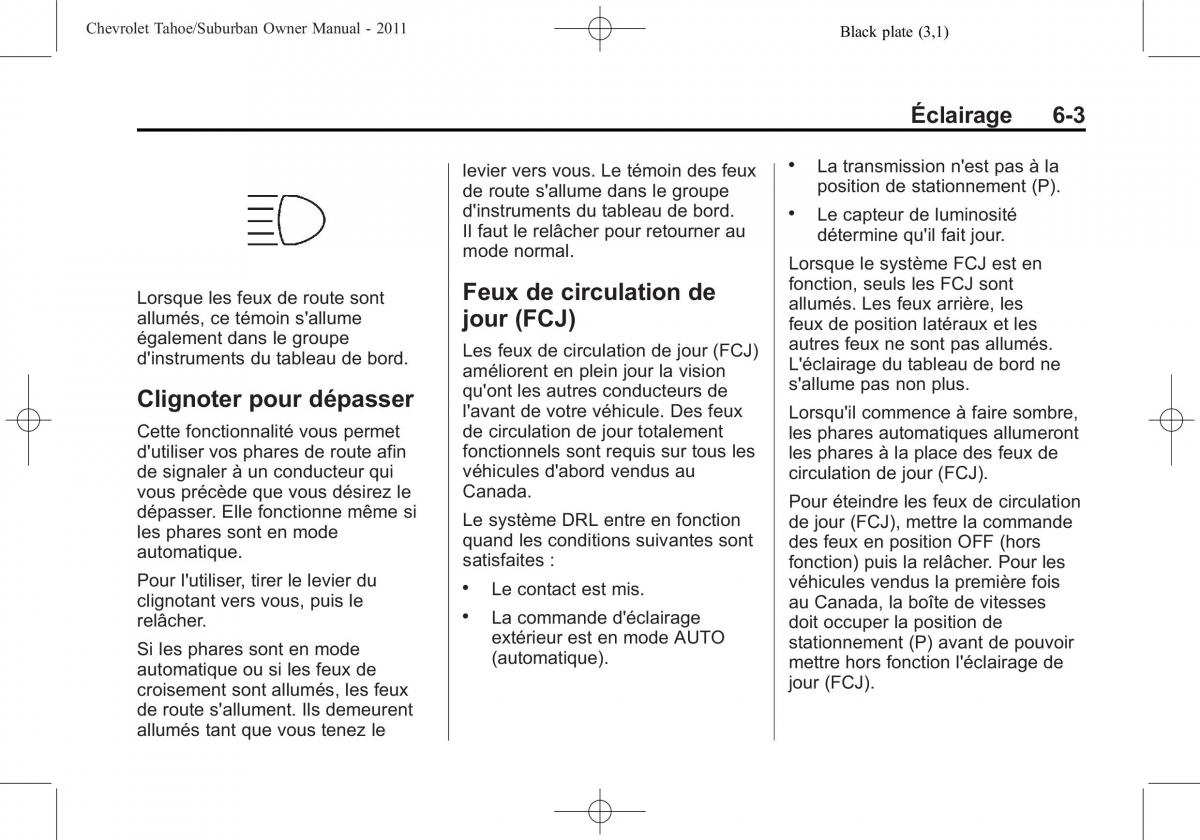 Chevrolet GMC Suburban X 10 manuel du proprietaire / page 229