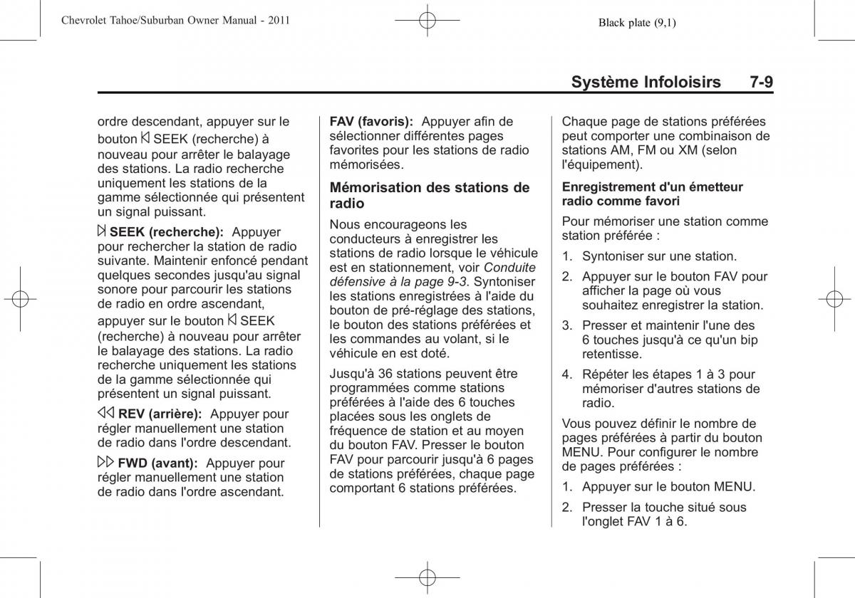 Chevrolet GMC Suburban X 10 manuel du proprietaire / page 245