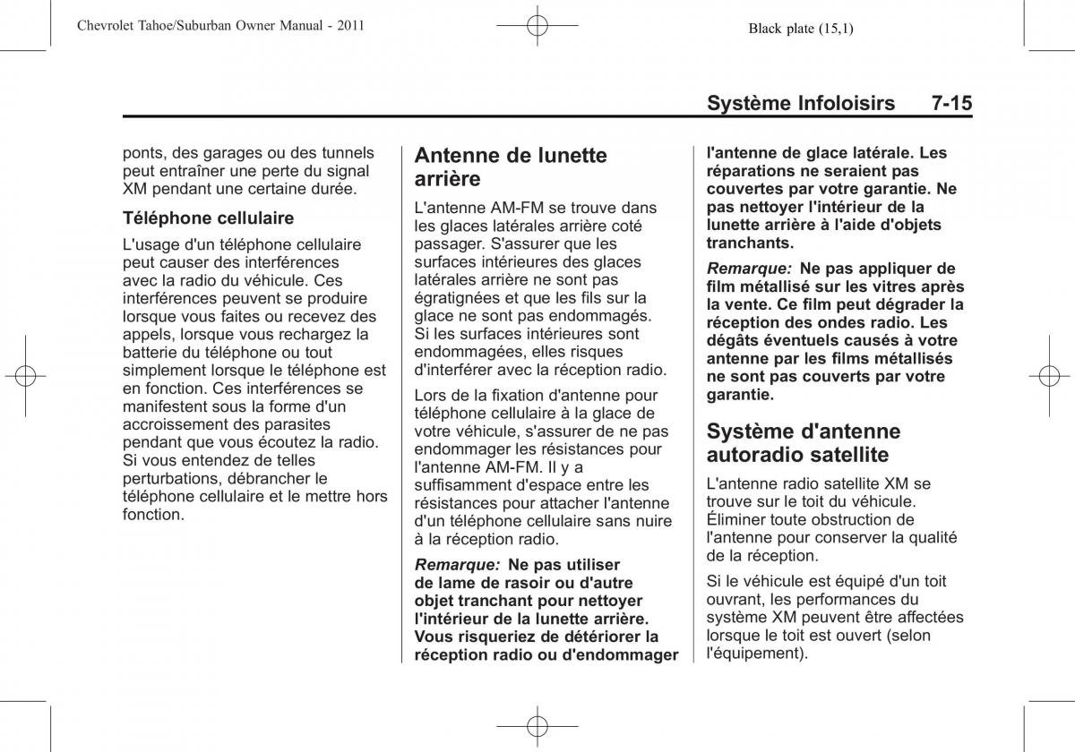 Chevrolet GMC Suburban X 10 manuel du proprietaire / page 251