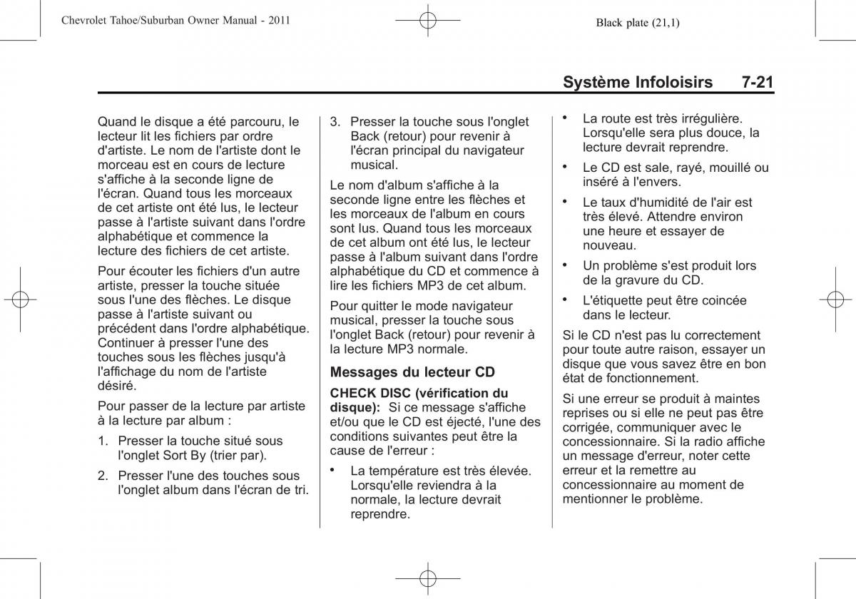 Chevrolet GMC Suburban X 10 manuel du proprietaire / page 257