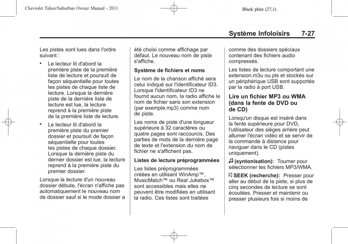 Chevrolet GMC Suburban X 10 manuel du proprietaire / page 263