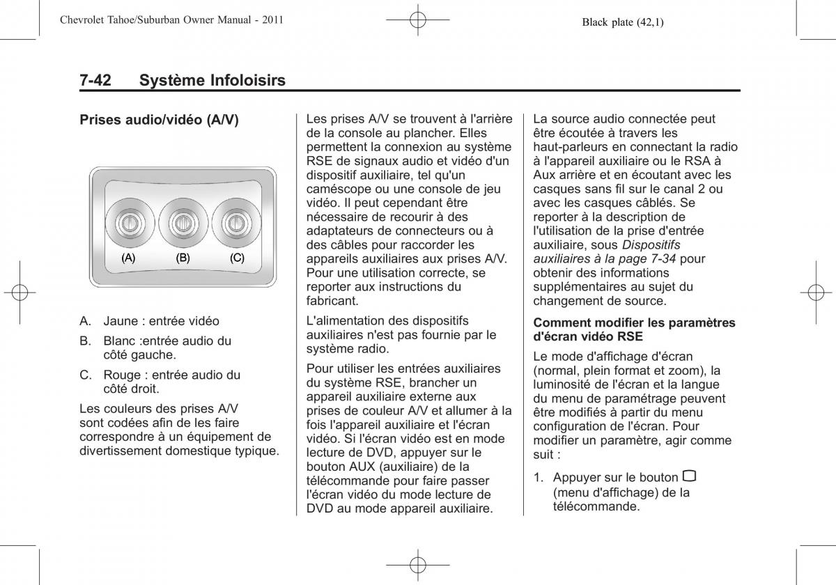 Chevrolet GMC Suburban X 10 manuel du proprietaire / page 278