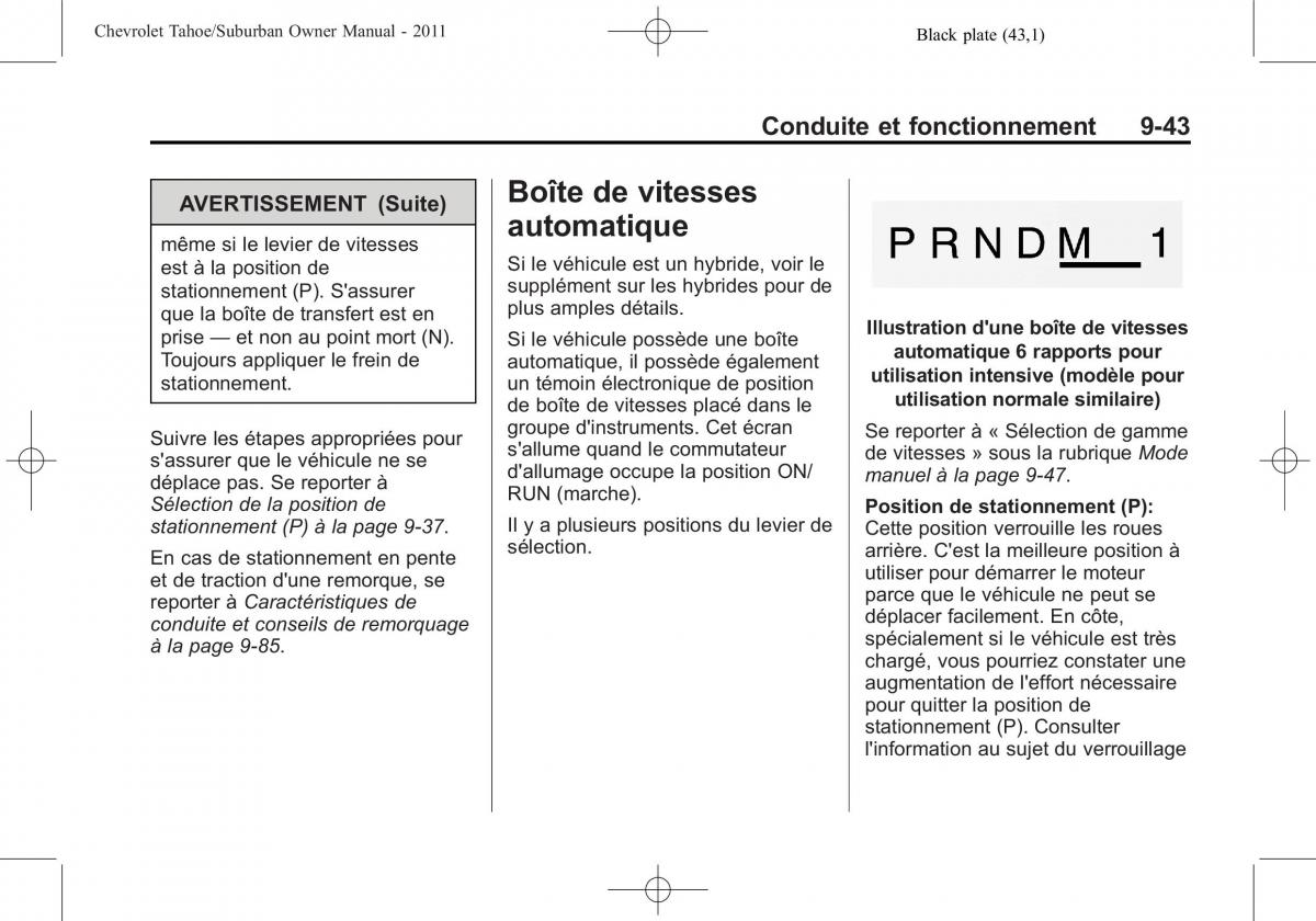 Chevrolet GMC Suburban X 10 manuel du proprietaire / page 353