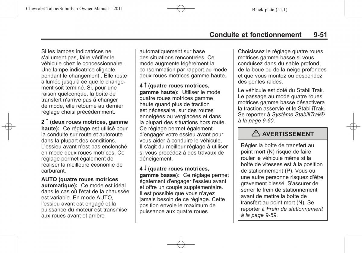 Chevrolet GMC Suburban X 10 manuel du proprietaire / page 361