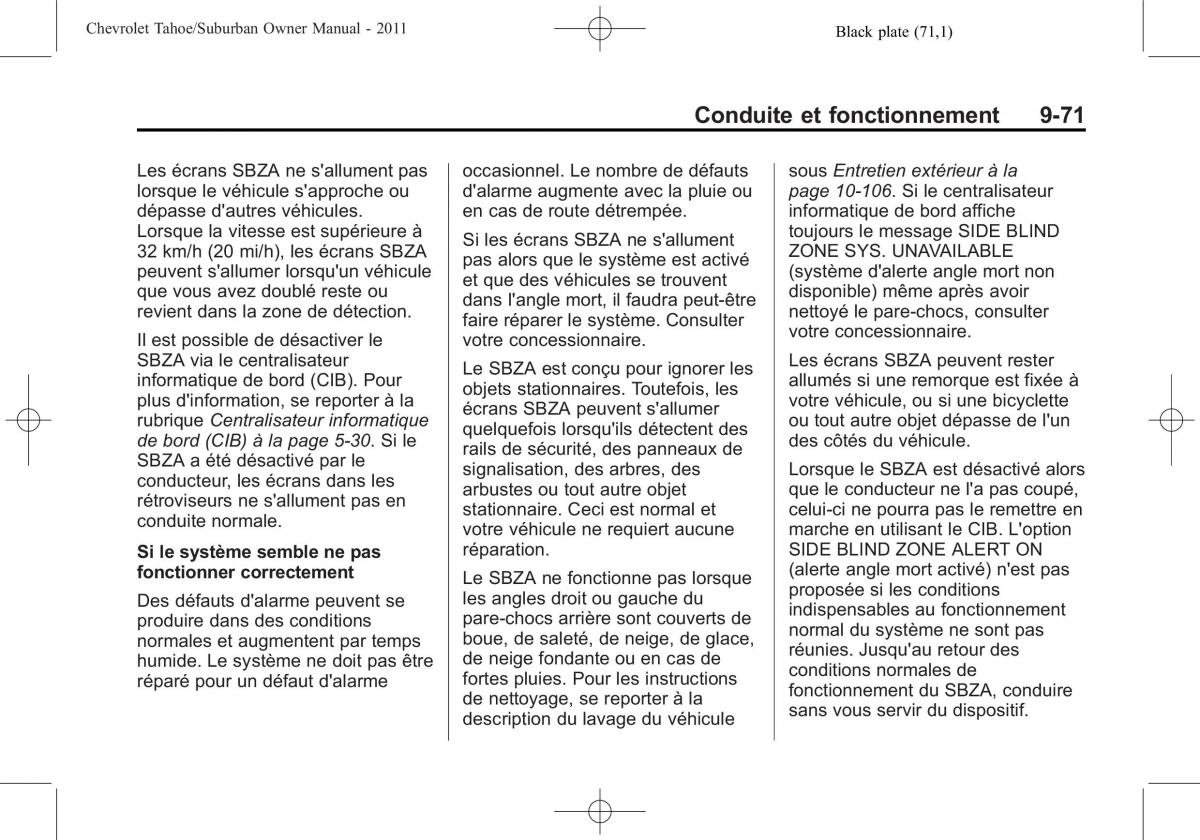 Chevrolet GMC Suburban X 10 manuel du proprietaire / page 381