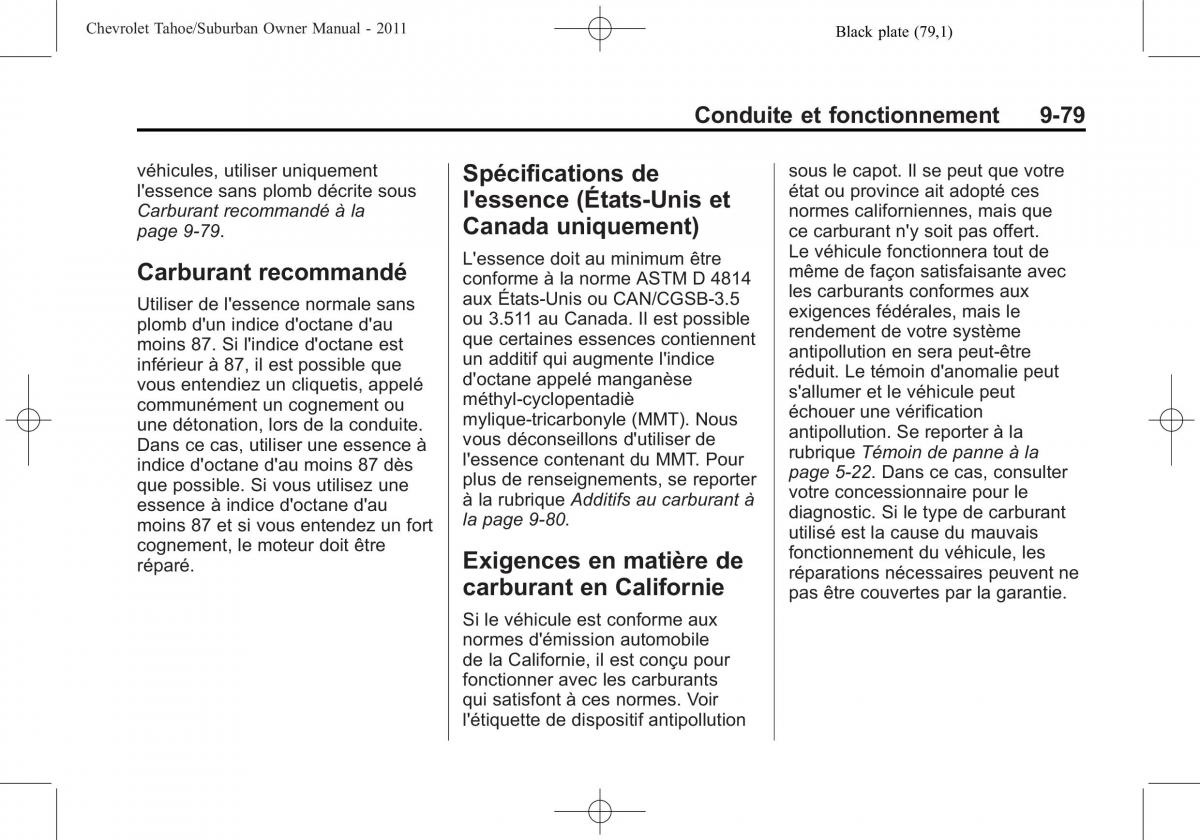 Chevrolet GMC Suburban X 10 manuel du proprietaire / page 389