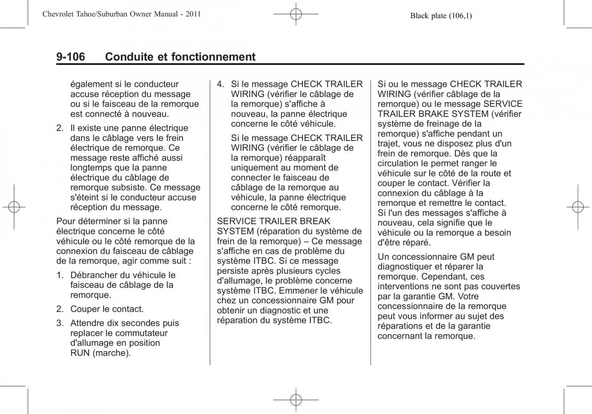 Chevrolet GMC Suburban X 10 manuel du proprietaire / page 416