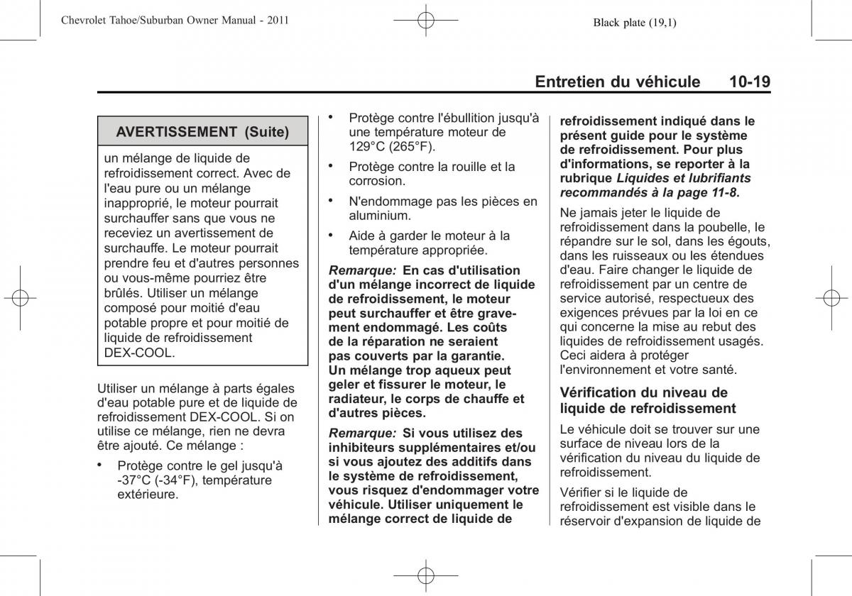 Chevrolet GMC Suburban X 10 manuel du proprietaire / page 441