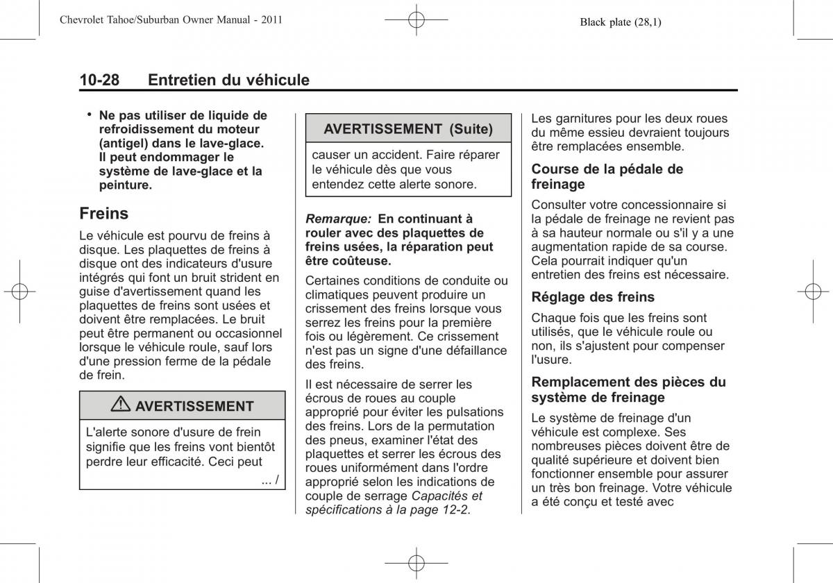 Chevrolet GMC Suburban X 10 manuel du proprietaire / page 450