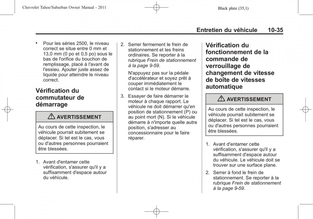 Chevrolet GMC Suburban X 10 manuel du proprietaire / page 457