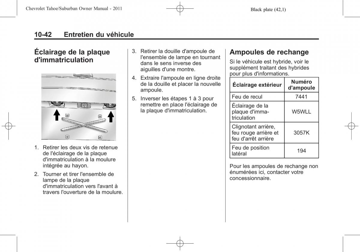 Chevrolet GMC Suburban X 10 manuel du proprietaire / page 464