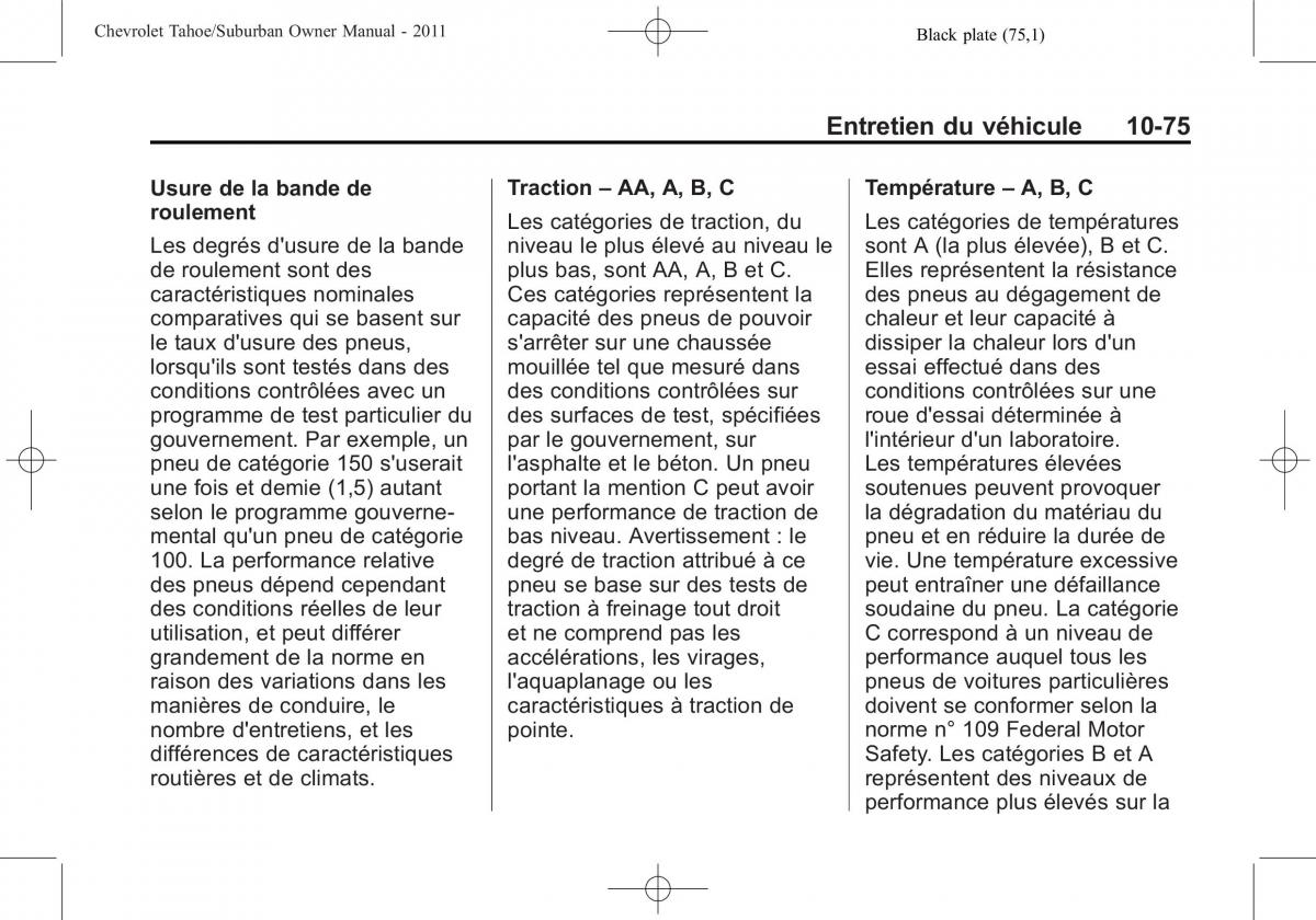 Chevrolet GMC Suburban X 10 manuel du proprietaire / page 497