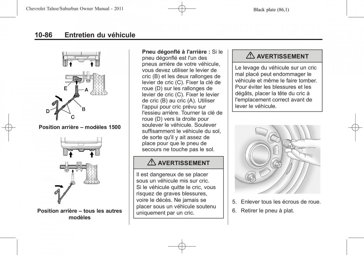 Chevrolet GMC Suburban X 10 manuel du proprietaire / page 508