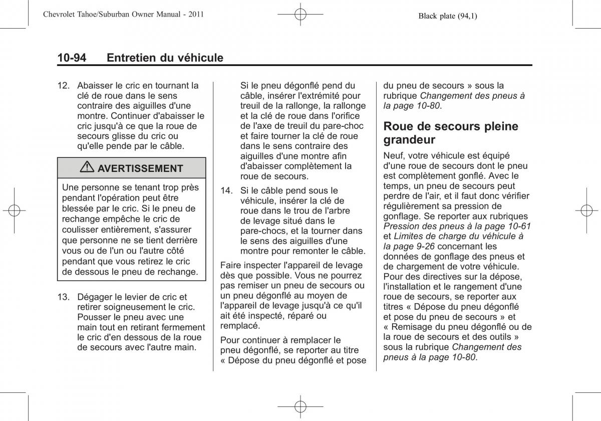 Chevrolet GMC Suburban X 10 manuel du proprietaire / page 516