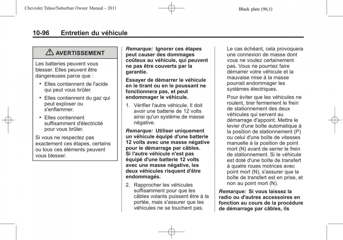 Chevrolet GMC Suburban X 10 manuel du proprietaire / page 518