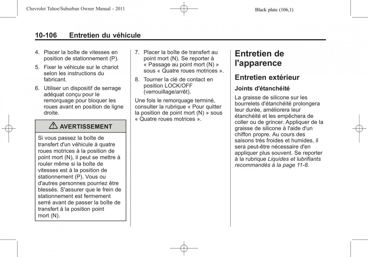 Chevrolet GMC Suburban X 10 manuel du proprietaire / page 528