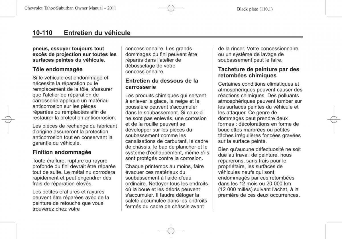 Chevrolet GMC Suburban X 10 manuel du proprietaire / page 532