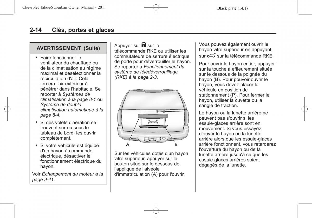 Chevrolet GMC Suburban X 10 manuel du proprietaire / page 54