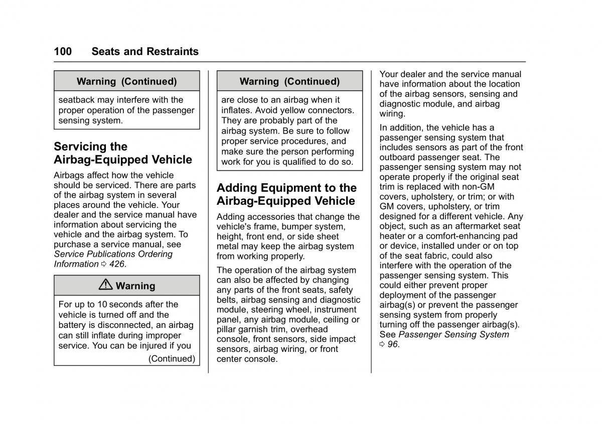 Chevrolet GMC Suburban XI 11 owners manual / page 101